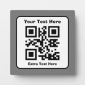 Plaque Photo Modèle de code QR scannable avec texte modifiable (Devant)