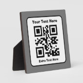 Plaque Photo Modèle de code QR scannable avec texte modifiable (Recto)