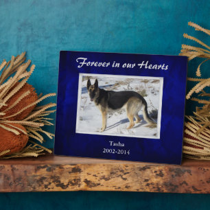 Plaque Photo Modèle de mémorial pour animal de compagnie bleu r