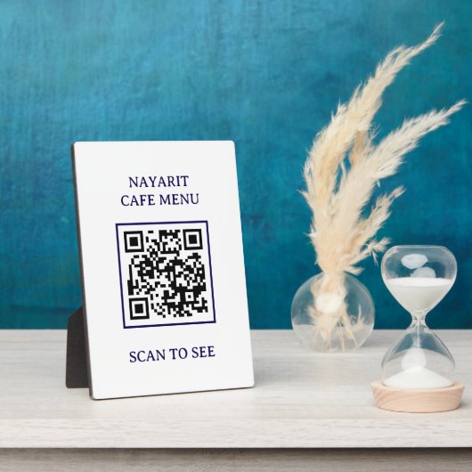 Plaque Photo Modèle de menu numérique avec code QR (Côté)