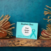 Plaque Photo Modèle de ruban bleu/Turquoise standard par K Yonc (Côté)