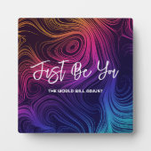 Plaque Photo Modèle de spirales groovy juste sois toi (Devant)