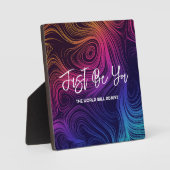 Plaque Photo Modèle de spirales groovy juste sois toi (Recto)