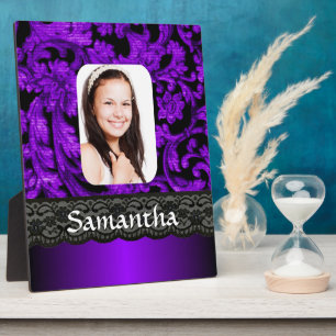 Plaque Photo Modèle photo personnalisé en dentelle violette et