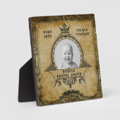 Plaque Photo Modèle photo Vintage personnalisé 90e anniversaire (Recto)