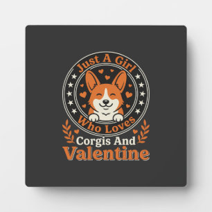 Plaque Photo Modèle Saint-Valentin Corgis pour filles qui aimen