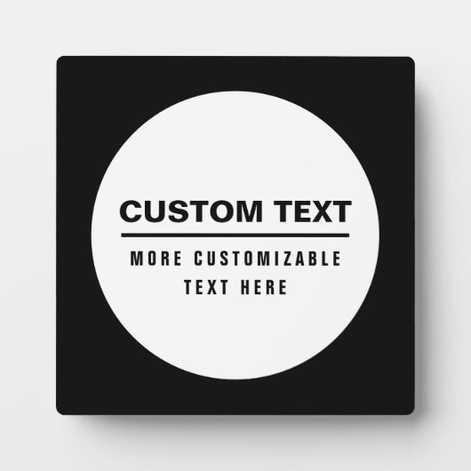 Plaque Photo Modèle texte personnalisé en gras (Devant)