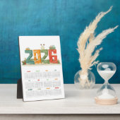 Plaque Photo Modern 2026 Tabletop Desk Calendar - New year (Côté)