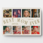 Plaque Photo Modern 8 Photo Collage Best Mom Ever Cream (Devant)
