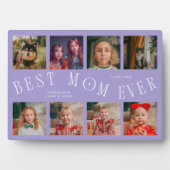 Plaque Photo Modern 8 Photo Collage Best Mom Ever Lilac (Devant)