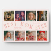 Plaque Photo Modern 8 Photo Collage Best Mom Ever Peach (Devant)