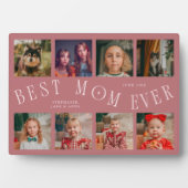 Plaque Photo Modern 8 Photo Collage Best Mom Ever Pink (Devant)