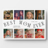 Plaque Photo Modern 8 Photo Collage Best Mom Ever White (Devant)