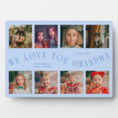 Plaque Photo Modern 8 Photo Grid Love You Grandma Icy Blue (Devant)