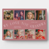 Plaque Photo Modern 8 Photo Grid Love You Grandma Pink (Devant)