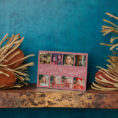 Plaque Photo Modern 8 Photo Grid Love You Grandma Pink (Côté)