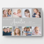 Plaque Photo Modern Auntie Photo Collage Heart Script (Devant)
