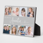 Plaque Photo Modern Auntie Photo Collage Heart Script (Côté)
