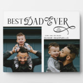 Plaque Photo Modern Best Dad Ever 2 Photos Fathers Day Gifts (Devant)