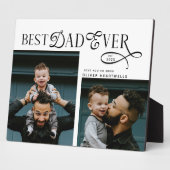 Plaque Photo Modern Best Dad Ever 2 Photos Fathers Day Gifts (Côté)