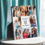 Plaque Photo Modern Best Friends Forever Photos Nom<br><div class="desc">La Plaque de collage photo Modern Best Friends Forever est une façon élégante et personnalisée de célébrer vos plus proches amitiés. Doté de plusieurs emplacements photo, cette plaque vous permet de présenter vos meilleurs souvenirs ensemble, avec l'option d'inclure vos deux noms pour une touche personnalisée. Parfait pour les anniversaires, les...</div>