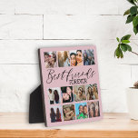 Plaque Photo Modern Best Friends Pink Photo Collage<br><div class="desc">Créez votre cadeau unique "Best friend" avec ce modèle de collage de 12 images. Avec des photos carrés,  sur un arrière - plan rose vif,  parfait pour les images instagram. Customisez de créer votre plaque spéciale.</div>