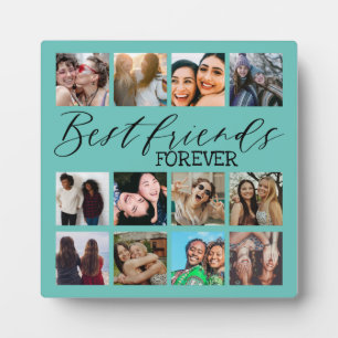 Plaque Photo Modern Best Friends Teal Photo Collage