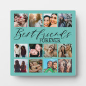 Plaque Photo Modern Best Friends Turquoise Photo Collage (Devant)