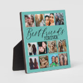 Plaque Photo Modern Best Friends Turquoise Photo Collage (Recto)