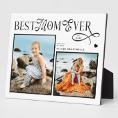 Plaque Photo Modern Best Mom Ever Photo Heart Mothers Day Gifts (Côté)