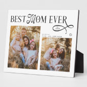 Plaque Photo Modern Best Mom Ever Photo Heart Mothers Day Gifts (Côté)