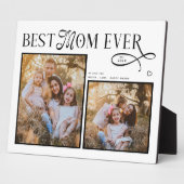 Plaque Photo Modern Best Mom Ever Photo Heart Mothers Day Gifts (Côté)