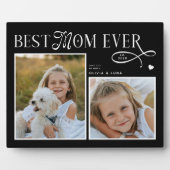 Plaque Photo Modern Best Mom Ever Photo Heart Mothers Day Gifts (Devant)