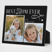 Plaque Photo Modern Best Mom Ever Photo Heart Mothers Day Gifts (Côté)