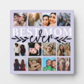 Plaque Photo Modern Best Mom Ever Purple Photo Collage (Devant)
