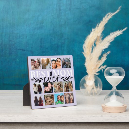 Plaque Photo Modern Best Mom Ever Purple Photo Collage (Insitu)