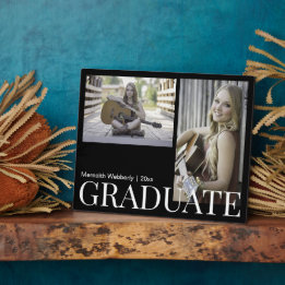 Plaque Photo Modern Black & White Graduate 2 Photo Desktop