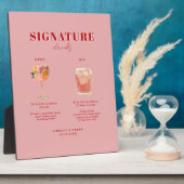 Plaque Photo Modern Bold Font His & Hers Drinks Wedding (Côté)