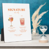 Plaque Photo Modern Bold Font His & Hers Drinks Wedding (Côté)