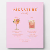 Plaque Photo Modern Bold Font His & Hers Drinks Wedding (Devant)