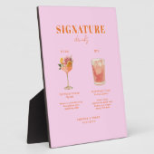 Plaque Photo Modern Bold Font His & Hers Drinks Wedding (Côté)