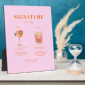 Plaque Photo Modern Bold Font His & Hers Drinks Wedding (Côté)