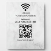 Plaque Photo Modern Business Wifi Network and Password Black  (Devant)