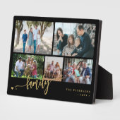 Plaque Photo Modern custom 5 photo collage family  (Côté)