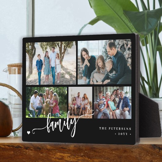 Plaque Photo Modern custom 5 photo collage family 