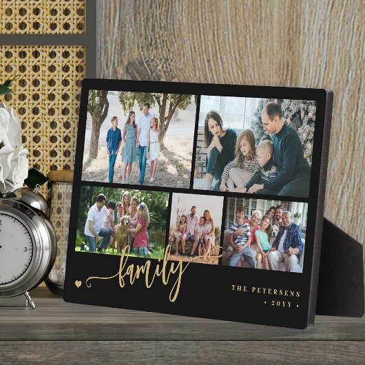 Plaque Photo Modern custom 5 photo collage family 