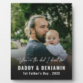 Plaque Photo Modern Daddy and Baby 1st Fathers Day Photo (Devant)
