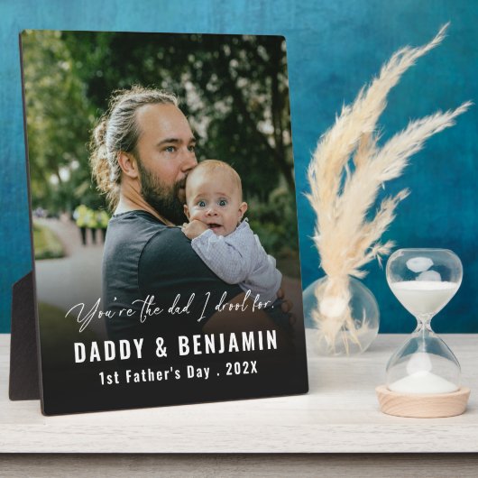 Plaque Photo Modern Daddy and Baby 1st Fathers Day Photo (Côté)