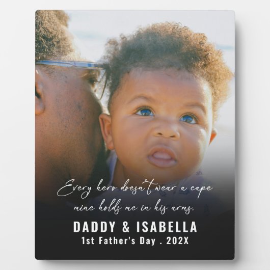 Plaque Photo Modern Daddy and Baby 1st Fathers Day Photo (Devant)