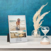 Plaque Photo Modern Dog Gray Personalized Pet Collage Photo (Côté)